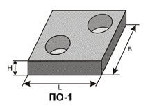 Плиты перекрытия ПО-1(2 отверстия)