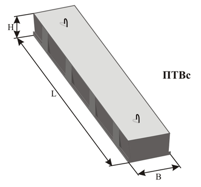 Плиты перекрытий сплошные ПТВс-40-4